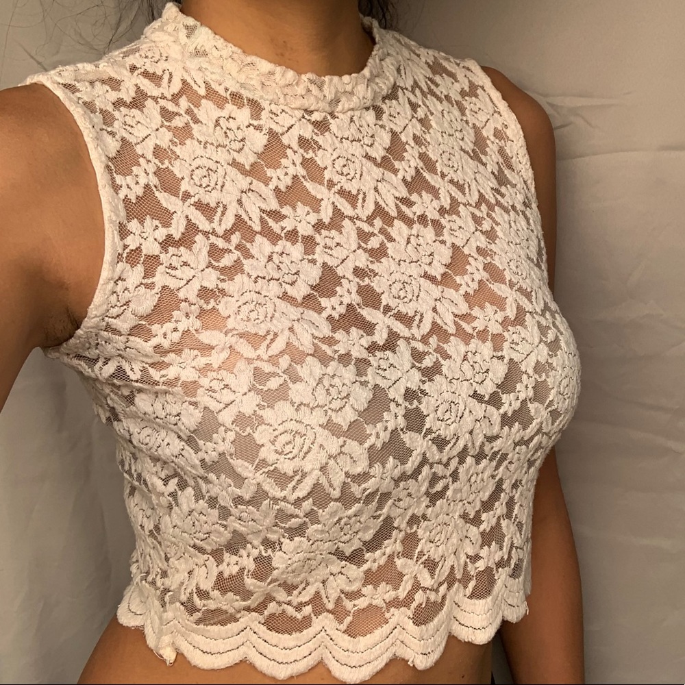 White crop top